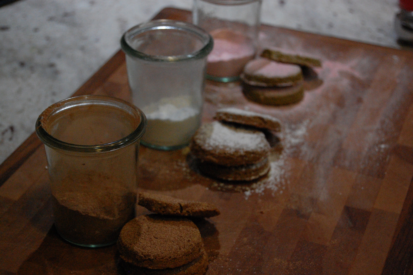 horchata cinnamon, hojicha, and strawberry matcha cookie