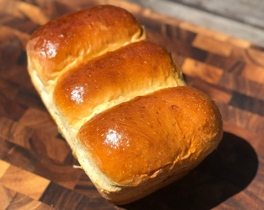 hokkaido milk bread shokupan, diagonal view
